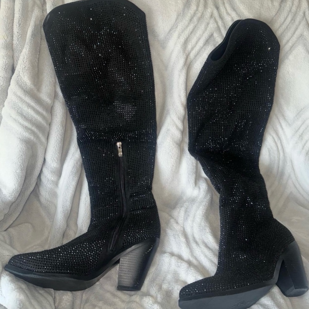 Elegant Black Over The Knee-High Women's Boots